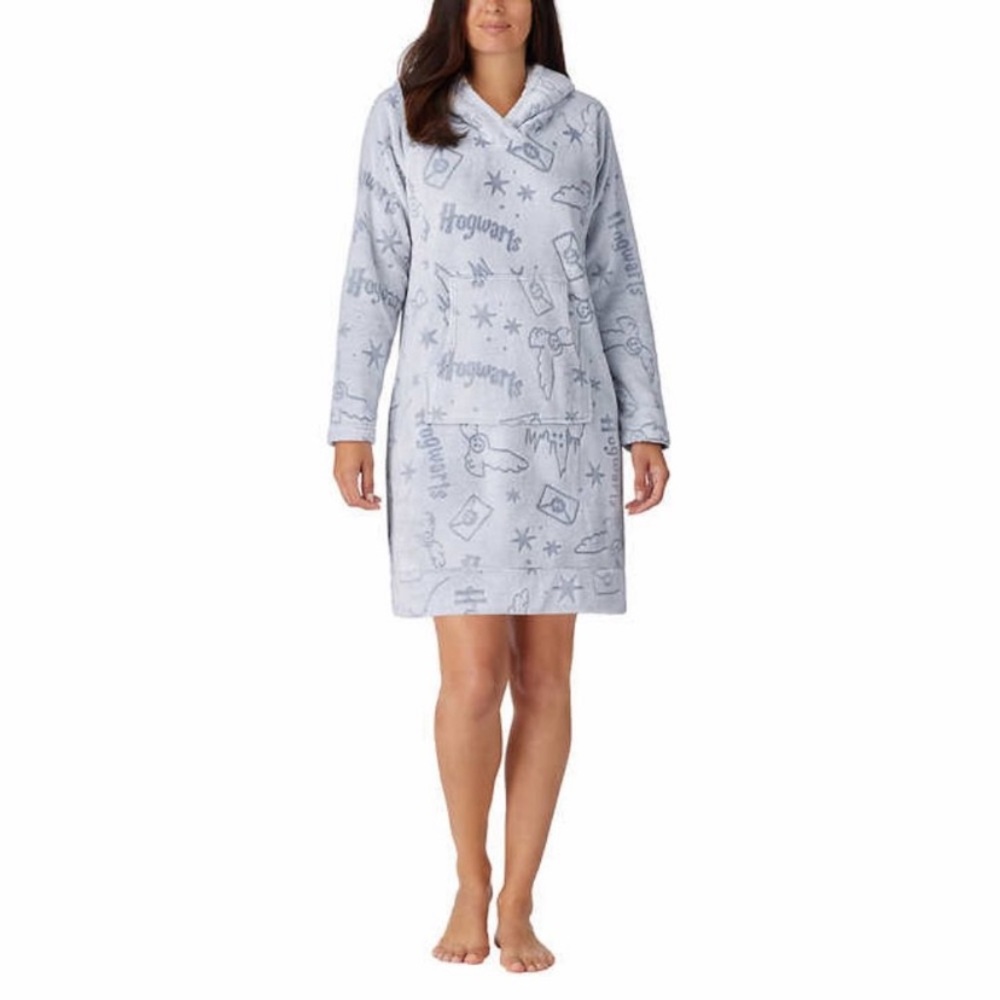 Disney Hogwarts Fleece Lounge Hoodie Blue Cozy fleece Kangaroo pocket Christmas